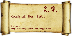 Kozányi Henriett névjegykártya