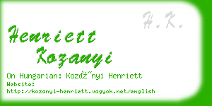 henriett kozanyi business card